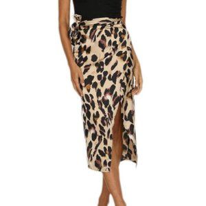 Leopard Print Wrap Skirt (NWOT)